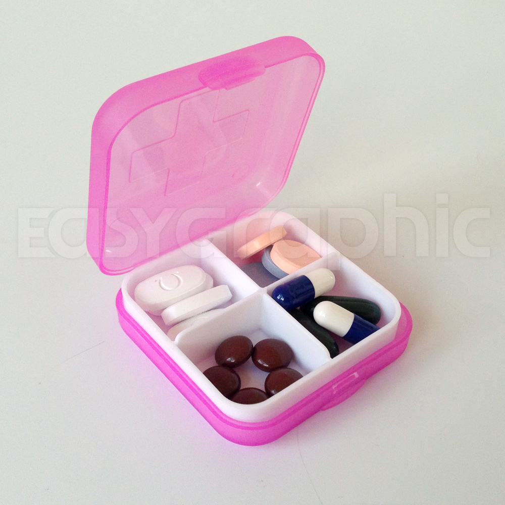 Small Mini Pill Box with Lid, Medicine Tablets Storage Organiser ...